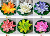 2pcs Artificial Plants Lotus Flowers Water Floating Plants Pool Fish Tank Decor Green Plant
