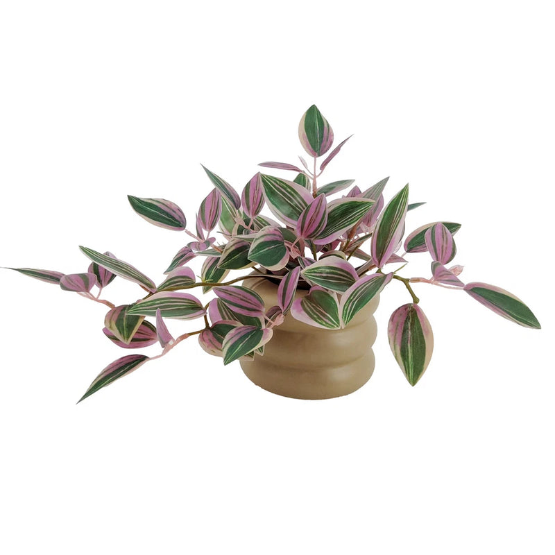 Mainstays Artificial Plant, Pink Green Zebrina 9.5" Green Plant