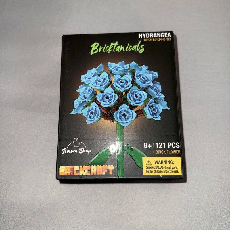 Brickcraft Bricktanicals hydrangea flower bouquet building kit, 121-piece set