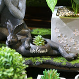 Garden Planter Rabbit Figurine Planter Collectible Decorative Art Craft Flower Garden Plants