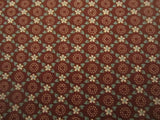 Cotton Fabric Small Prairie Floral Brown Acqua Joan Kessler Concord 1yd 29" x 44 Flowering Plants