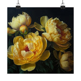 Yellow Peonies Flower Art Print, Yellow Flower Painting, Flower DŽcor 11 Peony