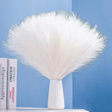 10 Stems White Pampas Grass Fluffy - 17.7" Faux Pampas Grass Decor Small Pampas Pampas Grass