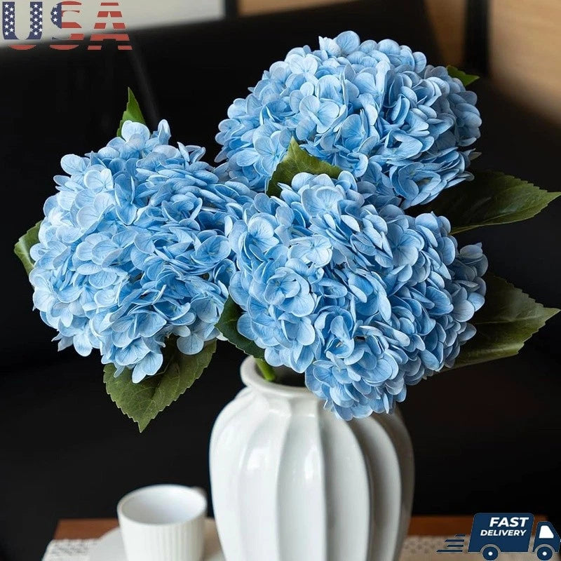 Realistic Artificial Hydrangea Flowers Faux Floral Arrangement DIY Decor New Hydrangea