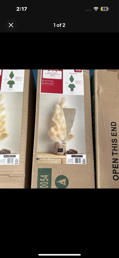 48@ Faux Pampas Christmas Tree Pampas Grass