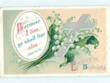Bent Divided-Back Easter LILY OF THE VALLEY FLOWERS WITH JESUS CROSS o5686 Lily