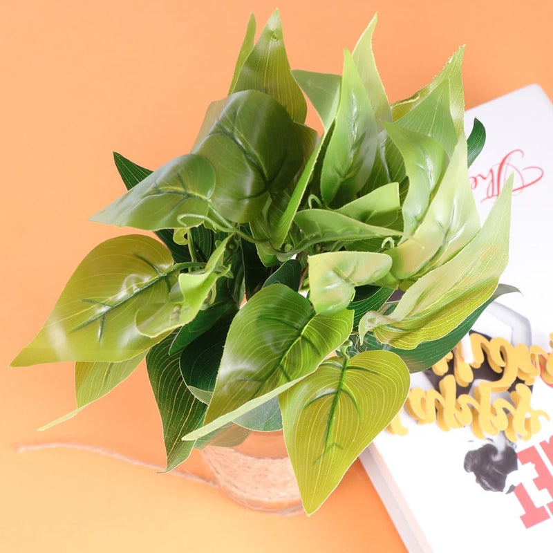 10 Pcs Realistic Artificial Plants Fake Tropical Green Plant