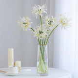 4pcs Artificial White Spider Lily Flowers 26" Faux Lycoris Radiata Silk Equin... Flowering Plants