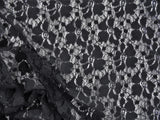 Embroidered Stretch Lace Apparel Fabric Sheer Black Floral EE204 Flowering Plants