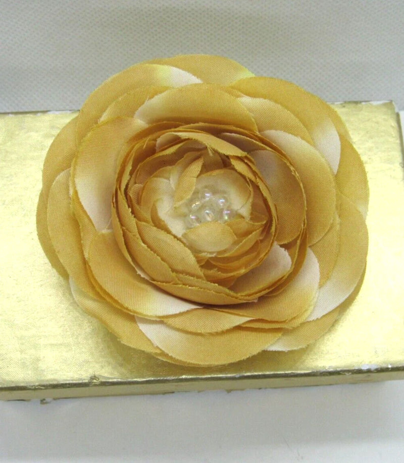TanFlower Pin Fabric Brooch Hair Clip Lapel Accent Carnation 3 inch Carnation