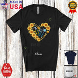 Custom Name Dentist Tools Sunflower Heart Shape; Flowers Proud Jobs T-Shirt Sunflower