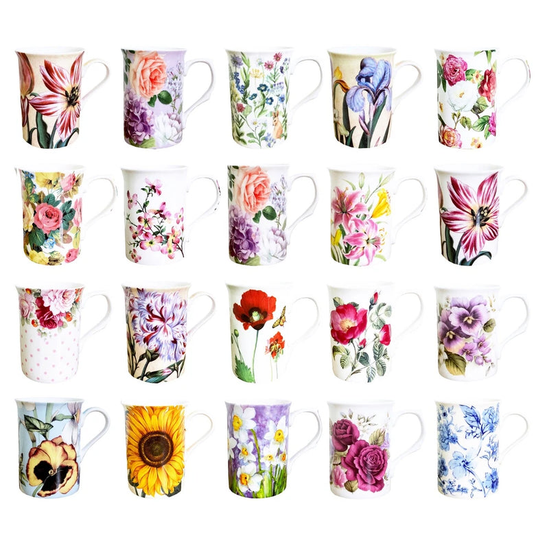 Flower Coffee Cup Mug Stechcol Gracie Bone China 10 oz Garden Colorful Floral Lily