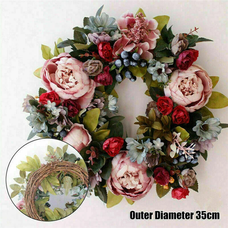35cm Creativity Artificial Flowers Wreath Peony Garland Door Wreath Home Decor Peony