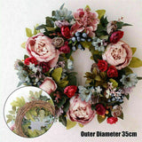 35cm Creativity Artificial Flowers Wreath Peony Garland Door Wreath Home Decor Peony