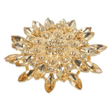 Rhinestone Flower Brooch Pin Large Crystal Sunflower Lapel Pin Yellow Sunflower