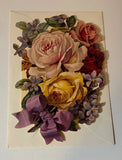 VTG The Gifted Line DieCut Blank Note Card UNUSED ÒVictorian Charms Rose Bouquet Bouquet