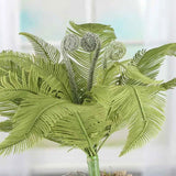 Set of 2 Decorative Flocked 20" Assorted Artificial Fern Bushes Green Plant