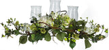 Cream Hydrangea Triple Candleabra Centerpiece - 29" Decorative Accent Hydrangea