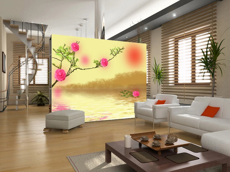 3D Sun Flower K11618 Wallpaper Mural Self-adhesive Removable Sticker Panda Sunflower