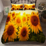 3D Sunflower Sunlight Yellow Quilt Cover Set Bedding Sets Pillowcases 52 Sunflower