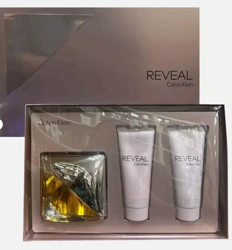 CK REVEAL by Calvin Klein Women Perfume 3pc SET 3.4 B/L+3.4 S/G+3.4oz EDP Spr EDP