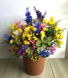 Faux Floral Arrangement in Plastic Pot 15