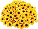 100Pcs Yellow Artificial Flower Heads Mini Fake Sunflower Daisy Flowers Decor... Sunflower