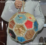 Rare Chinese silk cloth Palace Hand Woven Flower butterfly Crane bird Hydrangea Hydrangea