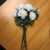White Peony 27" long 8 stems lot artificial flowers for crafts bouquet bridal Bouquet
