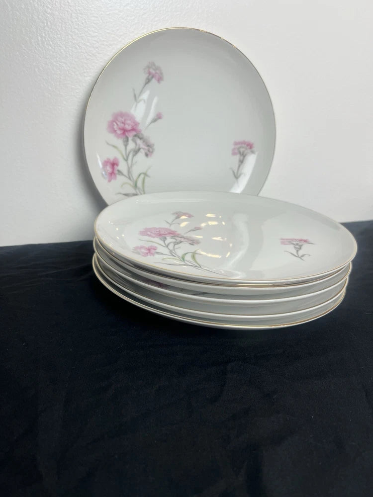 Royal Court ÒCarnationÓ Gold Trimmed Dinner Plates Carnation