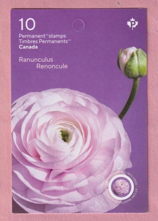 Canada Postage Scott #3376 BOOKLET PANE OF 10 RANUNCULUS Ranunculus
