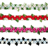 Lily 5/8" Red Blue Pink Black Small Rose Flowers Embroidered Floral Lace Trim Roses