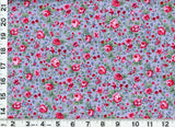 Red Roses Dk Blue Flowers on Blue Quilting & Sewing Fabric by the Yard  #930 Roses