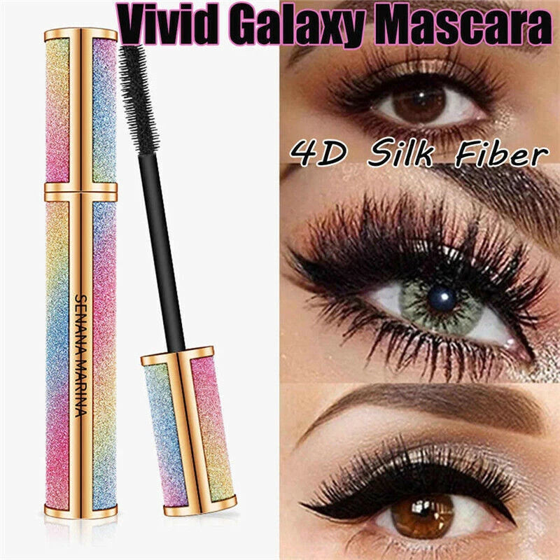 2 Pack 4D Mascara Silk Fiber waterproof Vivid Galaxy Lashes Thick Long eyelashes Bouquet