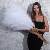 8 Pcs 45 inch Tall Faux Pampas Grass Decor, Large Artificial White Pompous Gr... Pampas Grass