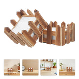 2pcs Outdoor Garden Small Planter - Decorative Wooden Picket Fence Flowerpot Garden Plants