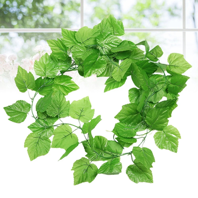 Lifelike grapevine decor artificial vine with green leaf clusters