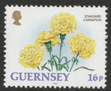 Guernsey Flowers Single Standard Carnation 16p single MNH 1992 Carnation