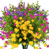 12 Bundles Outdoor Artificial Fake Flowers UV Resistant No Fade Boxwood Faux Green Plant