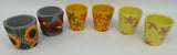 Decorative Ceramic 6 Small Flower Pot Lot~New~Flower Power Design~Sunflowers Sunflower