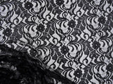 Embroidered Stretch Lace Apparel Fabric Sheer Metallic Sheen Floral Black GG106 Flowering Plants