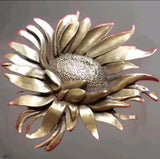 Floral brooch daisy/sunflower Alva museum replica Brass VTG Art Floral Romantic Sunflower