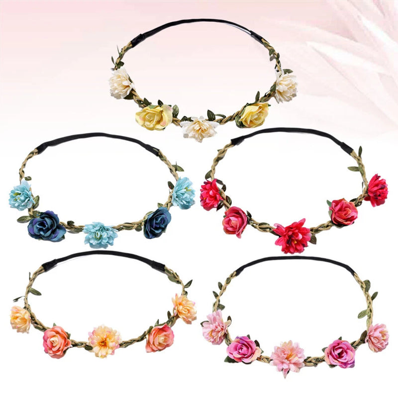 5pcs Flower Headband Daisy Hairband Flower Girl Headdress_girl Flower Headbands Daisies