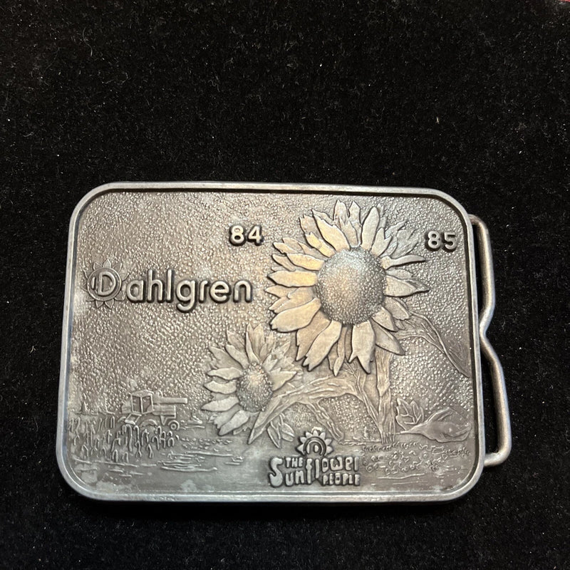 Dahlgren '84-'85, The Sunflower People Belt Buckle Logo Advertisement Sunflower