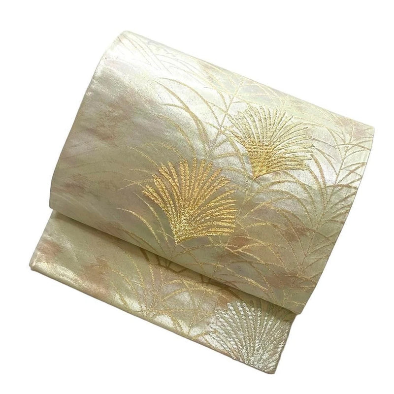 Fukuro Obi Nishijin Pure Silk Pampas Grass Awn Aurora Hikihaku Pampas Grass