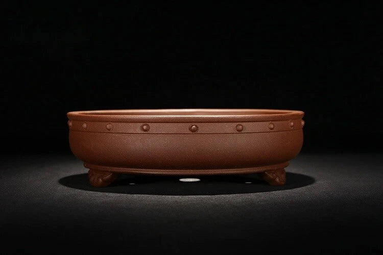 8.3in Chinese Yixing Zisha Clay Pot, Handmade Orchid Bonsai Garden Decor Garden Plants
