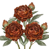 3PCS Artificial Christmas Peony Stems, 15in Silk Flowers for Holiday Decor Peony