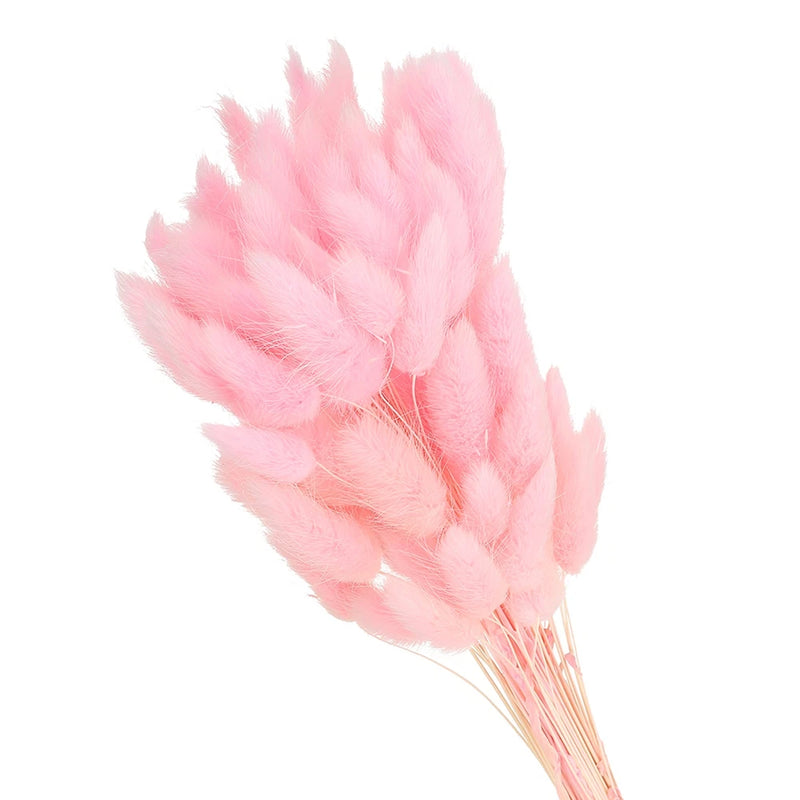 15.7in Bunny Tails Dried Flowers, 120pcs Pampas Grass Decor Rabbit Tail, Pink Pampas Grass