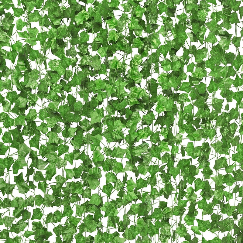 CQURE 60 Pack 420Ft Artificial Ivy Fake Vines,Ivy Garland Greenery Garland F... Green Plant