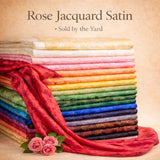 Valentina Textile's Inc Rose Jacquard Satin 60/59" Witdh Sells by The Yard Roses